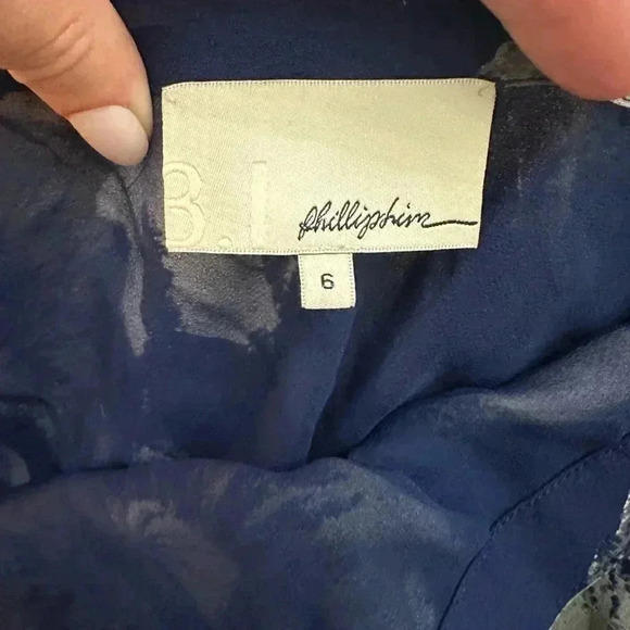 3.1 Phillip Lim 100% Silk Skirt Blue White Size 6 Midi - Picture 3 of 6